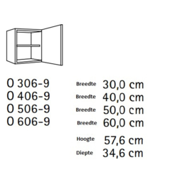 Bovenkast glas dakar 50x57,6cm