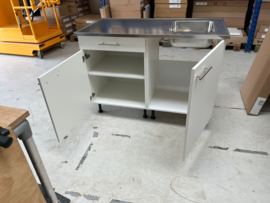 Kichenette keukenblok met RVS werkblad 122x60cm Bengt
