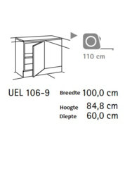 Hoek onderkast 110 x 58,4 cm Ingvar antraciet