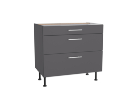 Onderkast 90 x 58,4 cm | 3x uittreklade | antraciet Ingvar