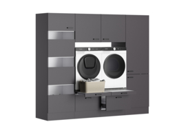 240 cm wasmachine / droger set kast MUKI antraciet