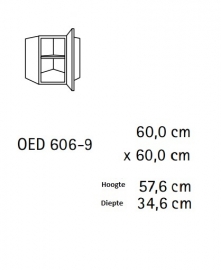 Hoek bovenkast Lagos 60x60x57,6cm