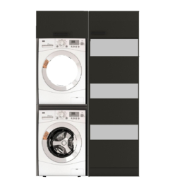 123,2 cm wasmachine / droger set kast MUKI antraciet