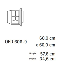 Hoek bovenkast  60 x 60 x 57,6 cm steigerhout