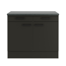 Onderkast twee lades twee deur 100x50x88 cm antraciet