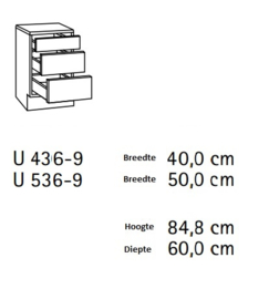 Onderkast lades Neapel 40x60x82cm