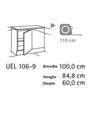 Hoek Onderkast Imola 110x60x85cm