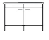 Spoelonderkast 128cm Alex wit decor