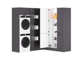 213,2 x 210 cm wasmachine / droger set kast MUKI antraciet