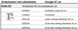 Onderkast 50x60cm met 3x uittreklade Hedda