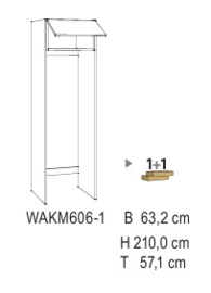 63,2 cm wasmachine / droger kast MUBO wit