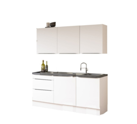 Kichenette 180 x 58,4 cm 3 lades Arvid wit hoogglans