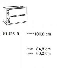 Buffet onderkast Faro 100x57x82cm