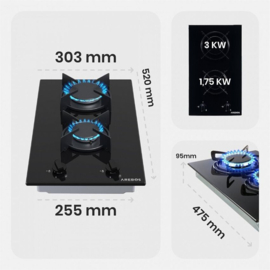 Elektrische kookplaat inbouw EB-DKF-2