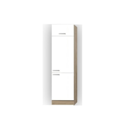 Hogekast klep  Zamora wit/ licht eiken decor 209x60x30 cm