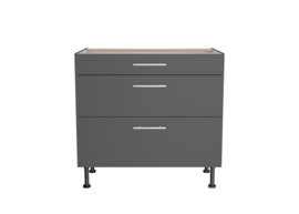 Onderkast 90 x 58,4 cm | 3x uittreklade | antraciet Ingvar