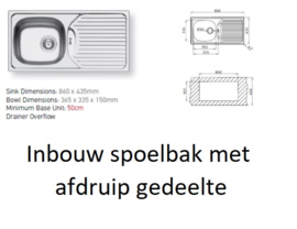 Spoel onderkast 60cm zonder werkblad Lasse