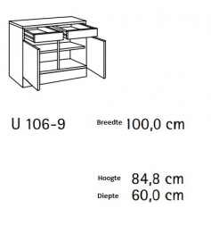 Buffet onderkast Porto 100x57x82cm