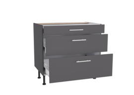 Onderkast 90 x 58,4 cm | 3x uittreklade | antraciet Ingvar