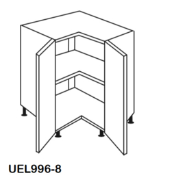 Hoek onderkast 90x90x 58,4 cm MATS basaltgrijs