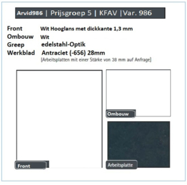 Bovenkast Glas segment 50x70x34,6 cm  Arvid wit hoogglans