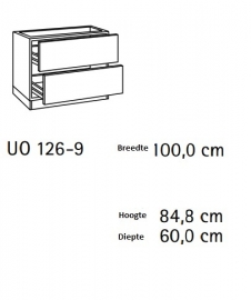 Onderkast Buffet twee lades lagos 100x57x82 cm