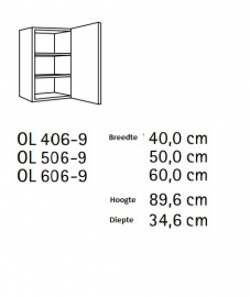 Bovenkast glas hoog Imola 60x89,6