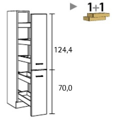 Hoge apothekerskast Ingvar 30 x 211,8 x 58,4 cm antraciet