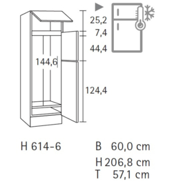 Hogekast met klep Neapel 60x60x206,8 cm