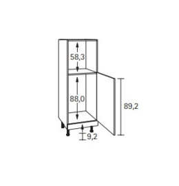 Lage koel oven kast 60 x 173,4 x 58,4 cm Ingvar antraciet