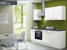 Keuken zonder hoge kast wit kantlaminaat met of zonder apparatuur Bengt