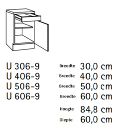 Onderkast Neapel licht eiken design 30x60x82