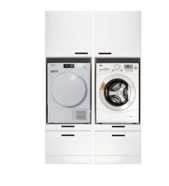 126,4x210 cm set tbv Droger en wasmachine kast MUBO wit