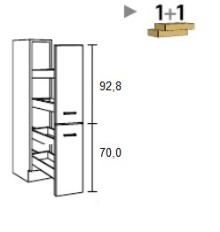 Lage Apothekerskast Dakar 30x57x174,4