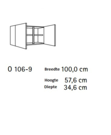Bovenkast twee deuren 100 x 57,6 x 34,6 cm wit