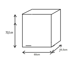 Extra diepe bovenkast70,4x55,5x60 cm MUKI antraciet