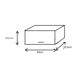 Extra diepe bovenkast 25,6x55,5x60 cm MUBO wit