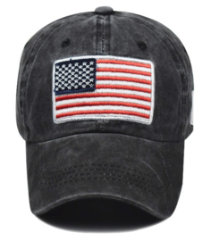 USA baseball cap zwart