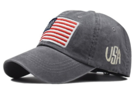 USA baseball cap grijs