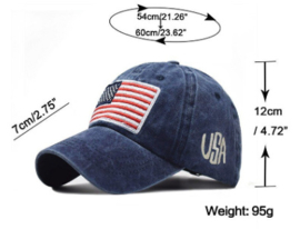 USA baseball cap blauw