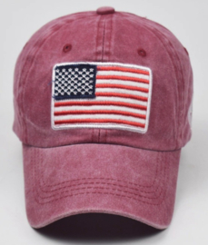 USA baseball cap bordeaux