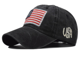 USA baseball cap zwart