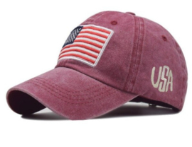 USA baseball cap bordeaux