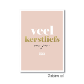 Kerstkaart Veel kerstliefs voor jou |  Miek in Vorm