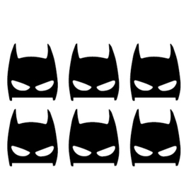 Sticker Batman mask set van 6
