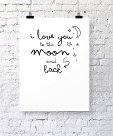 Poster I Love You to the moon and back A3 formaat | Jots