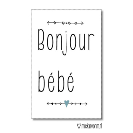 Mini kaart Bonjour Bebe|  Miek in Vorm