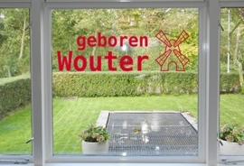 Geboortesticker Wouter met molen