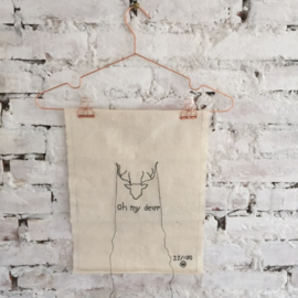 Katoenen doek met bodruursel "oh my deer" | Lemonwise