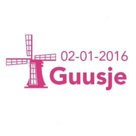 Geboortesticker Guusje met molen